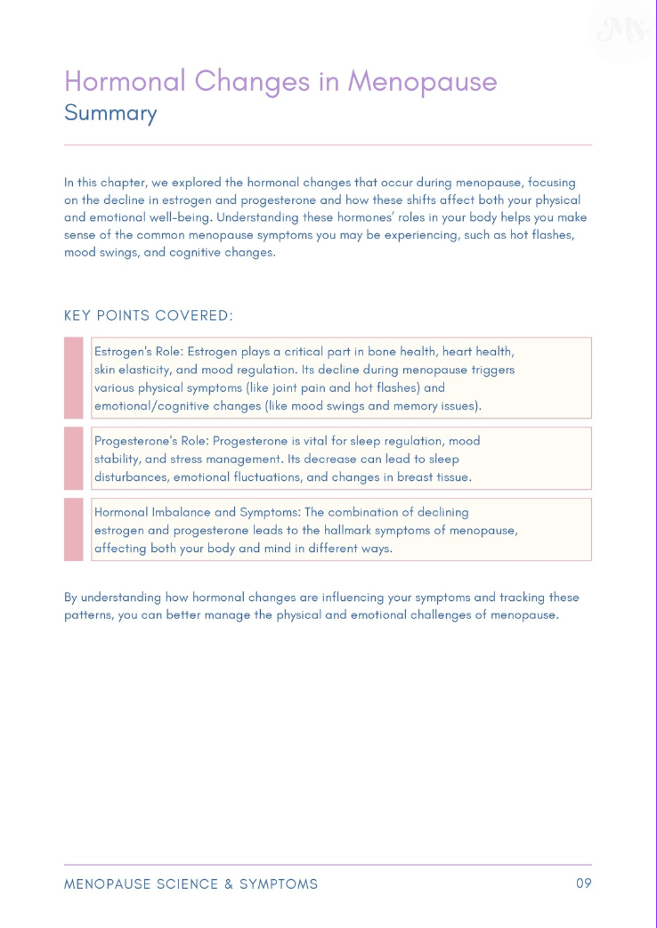 Menopause Science & Symptoms Workbook by The Menopause Shoppe
