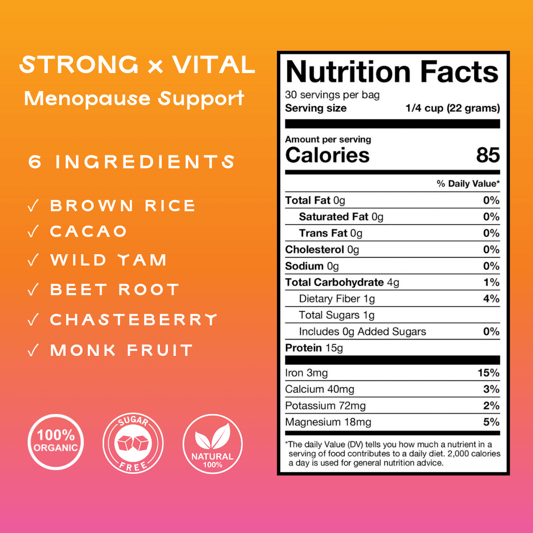 Strong + Vital Menopause Support Protein Powder – Cacao Wild Yam