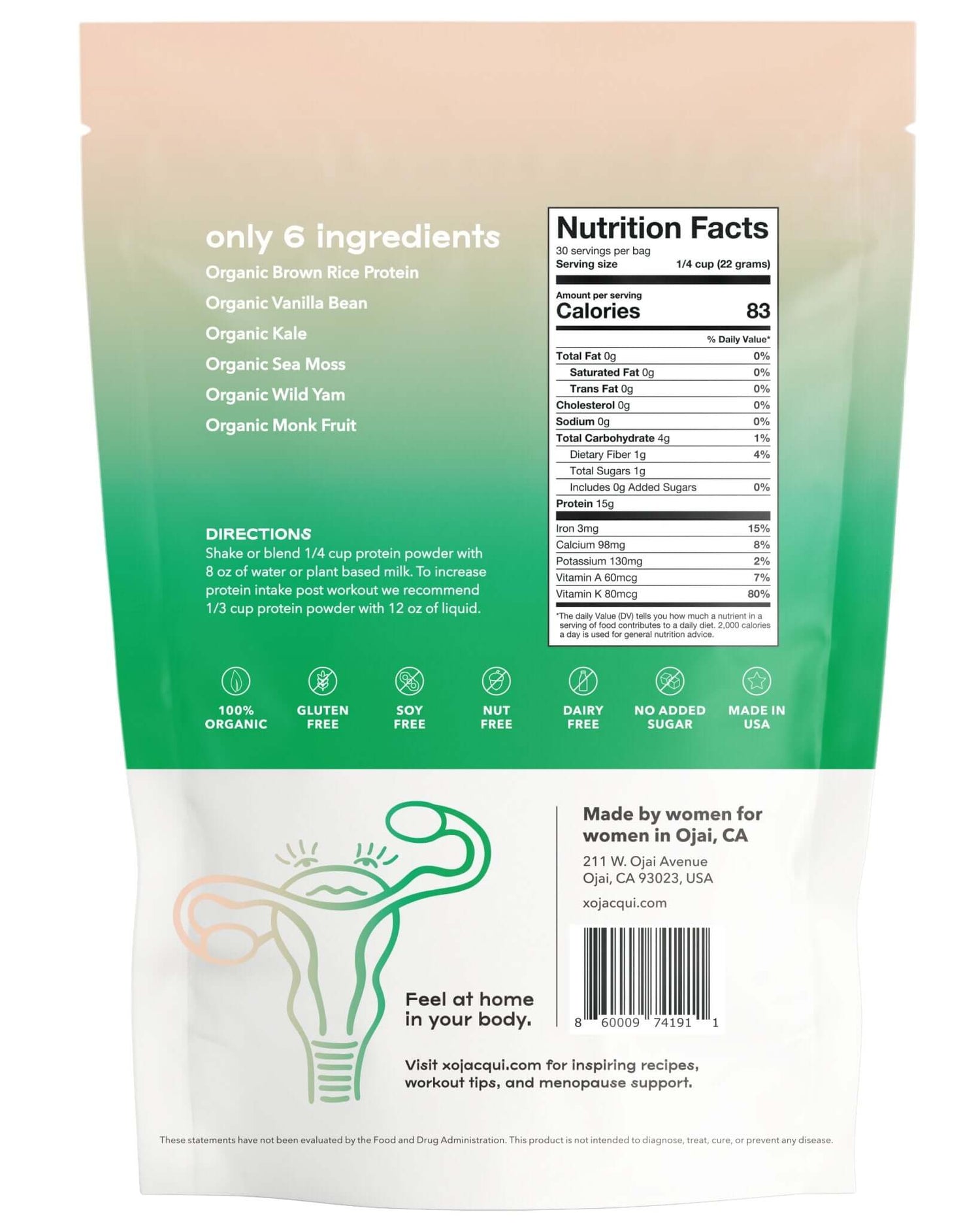 Strong + Vital Menopause Support Protein Powder – Vanilla Greens