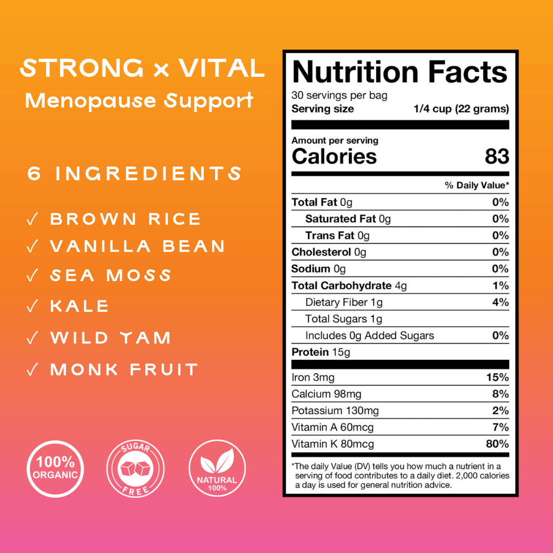 Strong + Vital Menopause Support Protein Powder – Vanilla Greens
